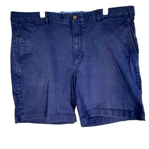 Tommy Bahama Boracay Mens Chino Shorts 40 Blue Stretch Mid-Rise Flat Front M2073
